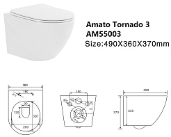 Taliente Унитаз Amato Tornado 3 AM55003 подвесной – фотография-4
