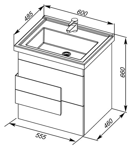 Aquanet Тумба с раковиной "Мадейра 60" дуб кантри – картинка-9