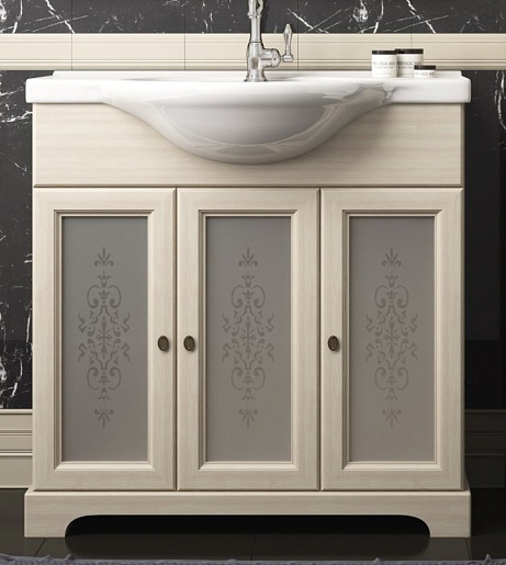 Opadiris Тумба с раковиной Кама 85 слоновая кость – фото-1