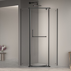 RGW Душевой уголок Passage PA-081B 80x80 профиль черный стекло прозрачное – фотография-2