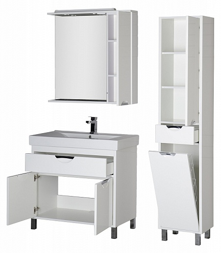 Aquanet Тумба с раковиной "Гретта 90" белая (179206) – картинка-13