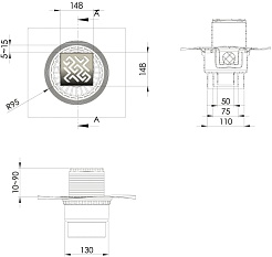 BERGES Wasserhaus Душевой трап Zentrum Antik 150 090465 хром матовый – фотография-5