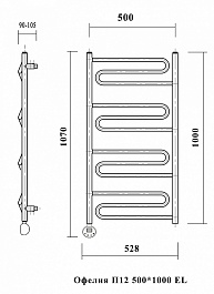 Domoterm Полотенцесушитель Офелия П12 500*1000 EL – фотография-2