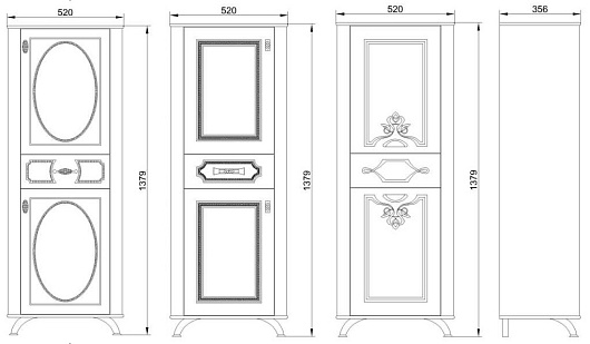 Водолей Пенал для ванной "Анжелика 50" F-3 L серый – фотография-4