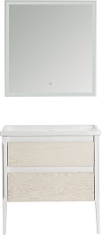 ASB-Woodline Мебель для ванной Лорена 80 белая/бежевая – фотография-1