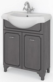 Какса-а Мебель для ванной Патина 65 серая с черным – фотография-5