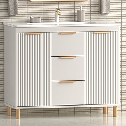 Brevita Тумба с раковиной Risacca Crema 100 серая – фотография-2