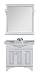 Aquanet Тумба с раковиной Валенса 90 белый краколет/серебро (180039) – фотография-4