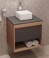 Teymi Тумба с раковиной Ritta 55 дуб эврика/графит матовый подвесная T60523 раковина T50303