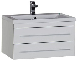 Aquanet Тумба с раковиной Верона 75 подвесная белая – фотография-1