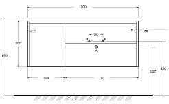 BelBagno Тумба с раковиной Kraft 120 R подвесная Cemento Grigio – фотография-15