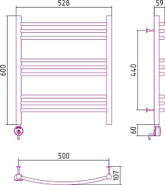 Стилье Полотенцесушитель электрический Формат 10 ТЛ 600х500 – фотография-2