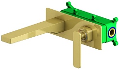 Timo Смеситель для раковины встроенный Torne 4371/17SM золото матовое – фотография-1