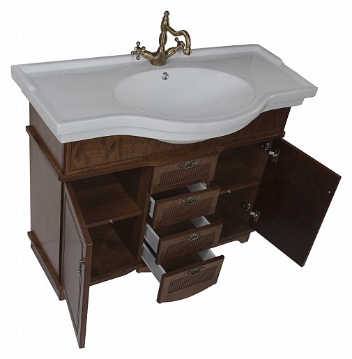 Aquanet Тумба с раковиной "Луис 110" темный орех (179730) – фотография-2