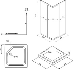 Triton Душевой уголок Вента Блэк 90/90 Щ0000054465 – фотография-2