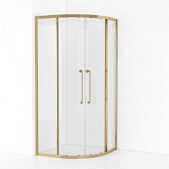 Cezares Душевой уголок Relax 304 RELAX-304-R-2-100-C-BORO 100x100 профиль брашированное золото стекло прозрачное – фотография-2