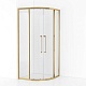 Cezares Душевой уголок Relax 304 RELAX-304-R-2-100-C-BORO 100x100 профиль брашированное золото стекло прозрачное – фотография-10