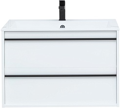 Aquanet Мебель для ванной Lino 80 подвесная белая матовая – фотография-4