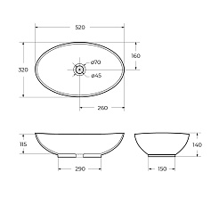 BelBagno Накладная раковина 52/32 BB1147 – фотография-3