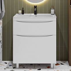 Vivon Тумба с раковиной Ostin 70 напольная белая матовая – фотография-1