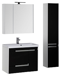 Aquanet Тумба с раковиной "Тиволи 80" черная – фотография-2