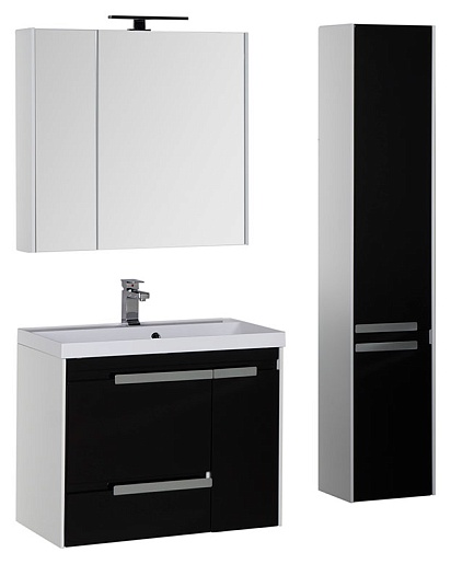 Aquanet Тумба с раковиной "Тиволи 80" черная – фотография-2