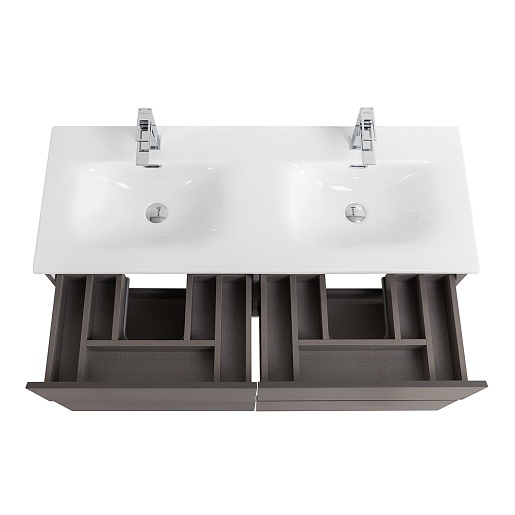 BelBagno Тумба с раковиной Kraft 120-2 подвесная Темно-Серый матовый с раковиной BB-8099-120-2 – фотография-10