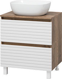 Brevita Тумба под раковину Dakota 60 дуб галифакс олово/белая – фотография-2