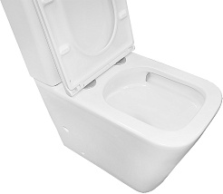 Azario Унитаз-компакт Quadro AZ-2175-1 безободковый с бачком с сиденьем микролифт белый – фотография-9