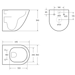 BelBagno Унитаз подвесной Amanda BB051CH-TOR-FC/BB051SC безободковый, смыв TORNADO – фотография-13