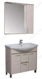 Aquanet Зеркальный шкаф "Донна 90" беленый дуб – фотография-2