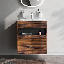 Am.Pm Тумба под раковину Func 60 подвесная темное дерево – фотография-2