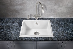 Milacio Мойка кухонная Leon 55 Cuarzo белая – фотография-4