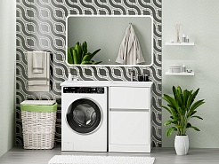 Misty Тумба с раковиной под стиральную машину Ингрид 120 R белая – фотография-2