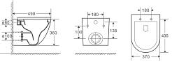 WeltWasser Унитаз подвесной MERZBACH 043 GL-BL черный глянец – фотография-2