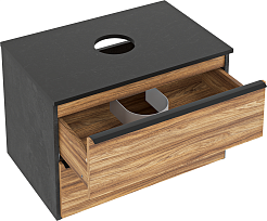 Runo Мебель для ванной Мальта 70 Palla подвесная дуб/черная – фотография-7