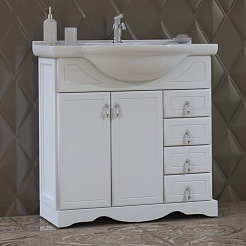 Opadiris Тумба с раковиной Клио 80 белый матовый – фотография-1