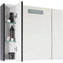 Водолей Зеркальный шкаф Мальта 90 черный – фотография-9