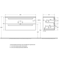 Cezares Тумба с раковиной Eco Cer-N 120 фисташковый софт CZR-8073-120 ручки сатиновое золото – фотография-4