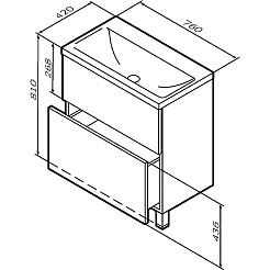 Am.Pm Тумба с раковиной Gem 75 белый глянец – фотография-11