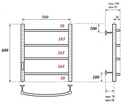 Point Полотенцесушитель электрический Афина П4 500x600 PN04756 белый – фотография-3