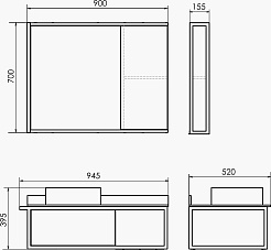 Comforty Мебель для ванной Лиссабон 95 L подвесная дуб темный – фотография-16