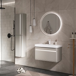 Equil Тумба под раковину Elegante 80 1 ящик подвесная амарок/белая – фотография-4