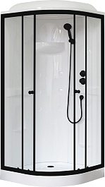 Royal Bath Душевая кабина HK RB 90HK1-T-BL 90x90 стекло прозрачное профиль черный матовый – фотография-1