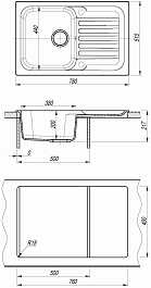 Dr. Gans Мойка кухонная Адель 780 базальт – фотография-4