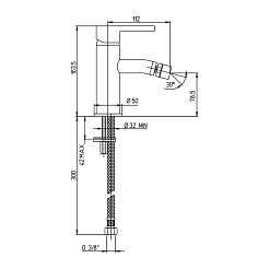 Cezares Смеситель для биде Brera 74PJ304 брашированное золото – фотография-5