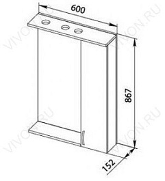 Aquanet Зеркальный шкаф "Гретта 60" – фотография-2