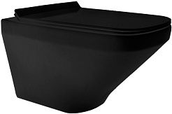Esbano Унитаз Onix подвесной безободковый черный матовый – фотография-1