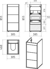 Brevita Мебель для ванной Grafit 100 R под стиральную машину белая – фотография-13