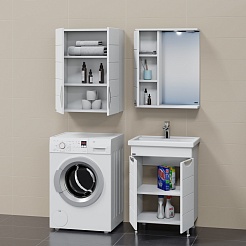 СанТа Зеркальный шкаф Родос 60 L белый – фотография-5